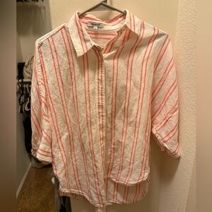 Madewell oversized pleated sleeve button up shirt